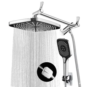 Luxury Rainfall Shower Head System, 12 inches x 7.5 inches Rectangle Head, Ha... - Picture 1 of 8