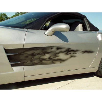 Black Sport Fade Flame Side Graphic 2p for 2005-2013 Chevy Corvette C6 [Vinyl] - Image 1 of 4