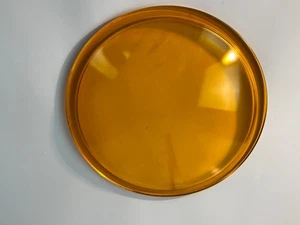 Vintage Bernstein Signallinse Glas 8 1/4" Durchmesser Eisenbahn Laterne Stoplicht Verkehr - Bild 1 von 12