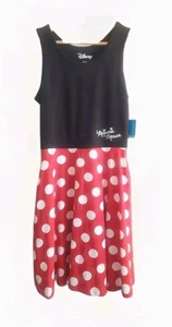 Disney Minnie Mouse Dress Big Girls Medium 7/9 Red Polka Dot Pockets NWT - Picture 1 of 7