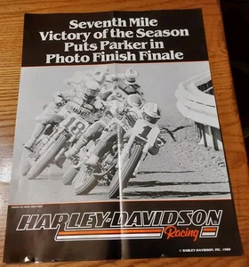 Harley Davidson Racing 1989 séptima milla Parker foto acabado final 15x22 - Imagen 1 de 4