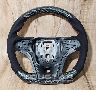D-Type GENUINE CARBON Suede Alcantara Steering Wheel for Chevrolet Camaro 12-15 - Image 1 of 4