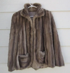 Vintage A Bishop & Co Chicago Brown Mink Fur Capelet - Picture 1 of 12