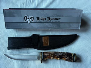 Ridge Runner 9” Bowie Knife with Bone Handle and Sheath - Picture 1 of 5