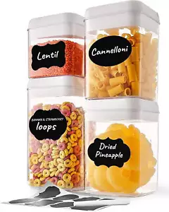 Set of 4PC Kitchen Pantry Organization Storage Container with Easy Lock Lids for - Picture 1 of 6