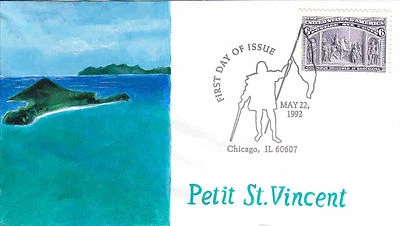 US FDC Sc # 2627 a Voyages of Columbus with hand-painted cachet  CDS - US 8233 - Image 1 of 2