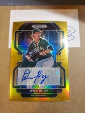 2022 Prizm Draft Picks Will Rudy Gold Auto #9/10!! Brewers RC Draft Pick PDP162