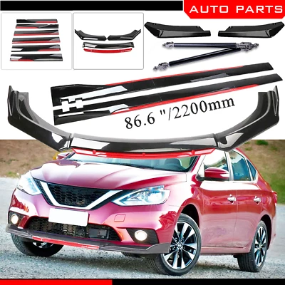 For Nissan Sentra SE-R Sedan Front Bumper Lip Spoiler Splitter Side Skirt Body — 第 1/4 张图片