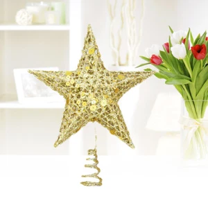Glitzerten Stern Weihnachten Baum Topper Weihnachten Baum Topper FÜHRTE Sterne - Bild 1 von 12
