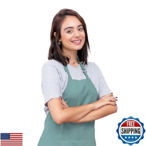 CALICOT Apron for women with Pocket 100% Cotton 27.50"x31.50" Adjustable Neck - Picture 1 of 5