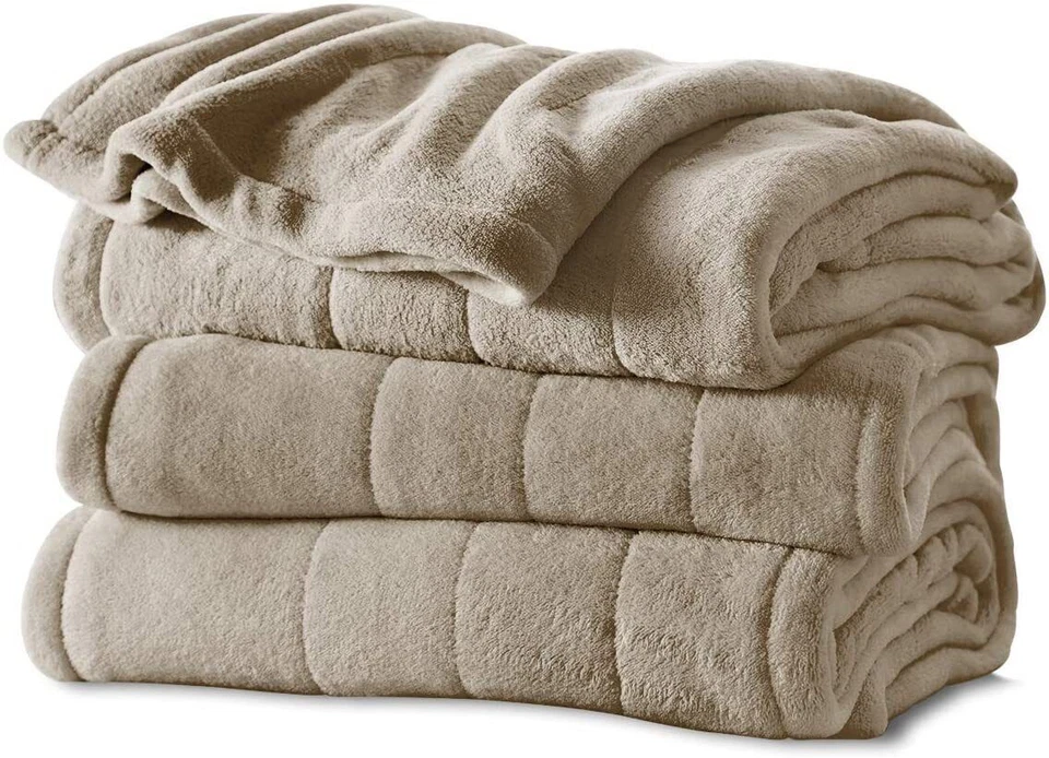 Sunbeam Heated Blanket Queen Size - Beige