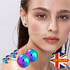 Stainless Steel 3MM Cute Tiny Rainbow Cartilage Helix Ball Studs Trendy Earrings