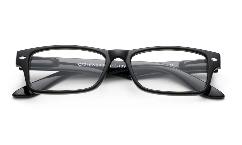 Clear Lens Glasses Black Simple Fake Smart Eyewear Spring Hinge Frame UV 100% - Image 1 of 1