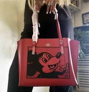 NWT COACH DISNEY X MOLLIE MICKEY TOTE BAG RED - Picture 1 of 8