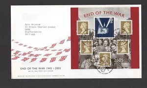RAR! 2005 END OF WW2 M/S FDC adressiert an ERIC BRISTOW MBE DARTS - PERFEKT. - Bild 1 von 1