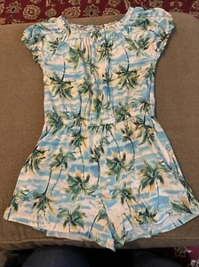 Old Navy Girls Palm Trees Tropical One Piece Jumper Size Large 10-12 (AH) - Picture 1 of 6