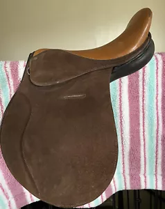 Polosattel Wildleder Leder 18 Zoll Vollkontakt Allzweck Englisch Braun Allgemein - Bild 1 von 9