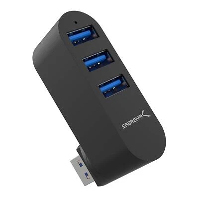 Sabrent 3-Port Aluminum Mini USB 3.0 Hub [90°/180° Degree Rotatable] (HB-R3MB) - Image 1 of 4