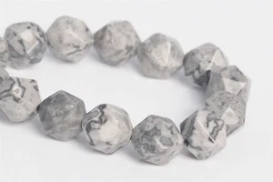 7-8MM Gray Crazy Lace Jasper Star Cut Faceted Grade AAA Natural Loose Beads 7" - Bild 1 von 3