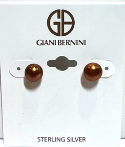 Giani Bernini Ohrstecker Bronze Süßwasserzuchtperlen (8-9 mm) (Bronze) - Bild 1 von 1