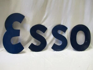 Esso Letters Gas Station Advertising Sign Porcelain Enamel Collectibles Rare "1 - Picture 1 of 7
