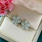 3Ct Round Cut Lab-Created Diamond Flower Stud Earring 14k White Gold Plated