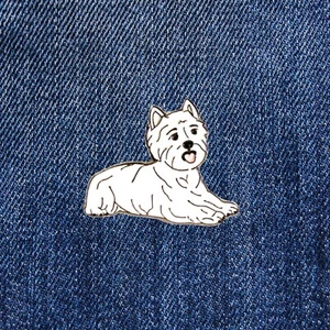 Westie Enamel Lapel Pin Badge/Brooch Cute West Highland Terrier Pet Dog Gift - Picture 1 of 2