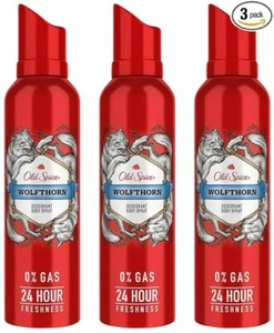 Old Spice Wolfthorn Deodorant Body Spray Long Lasting Freshness 140 ML Set Of 3 - Picture 1 of 6