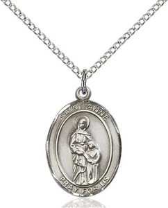 Sterling Silver Saint Anne Medal Pendant Necklace 18" Chain GiftBox - Picture 1 of 3