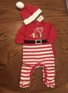 Kinder Place Weihnachten Mädchen I Love Santa Outfit rot weiß 0-3 Monate Rüsche  - Bild 1 von 8