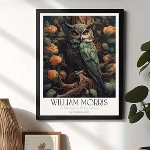 William Morris Owl Canvas Art Print Picture Beautiful Piece - Picture 1 of 7