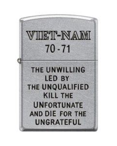 Zippo 0686, Vietnam 70-71, Unwilling-Unqualified-Ungrateful, Chrome Lighter - Picture 1 of 3