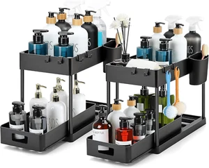 2-Pack Under Sink Organizers and Storage with Sliding Drawer KITCHEN & BATHROOM - Picture 1 of 10