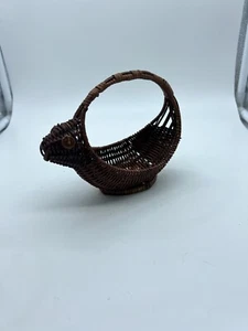 Rustic Wicker Squirrel Basket – Vintage Catchall or Planter – Woodland Decor - Picture 1 of 5