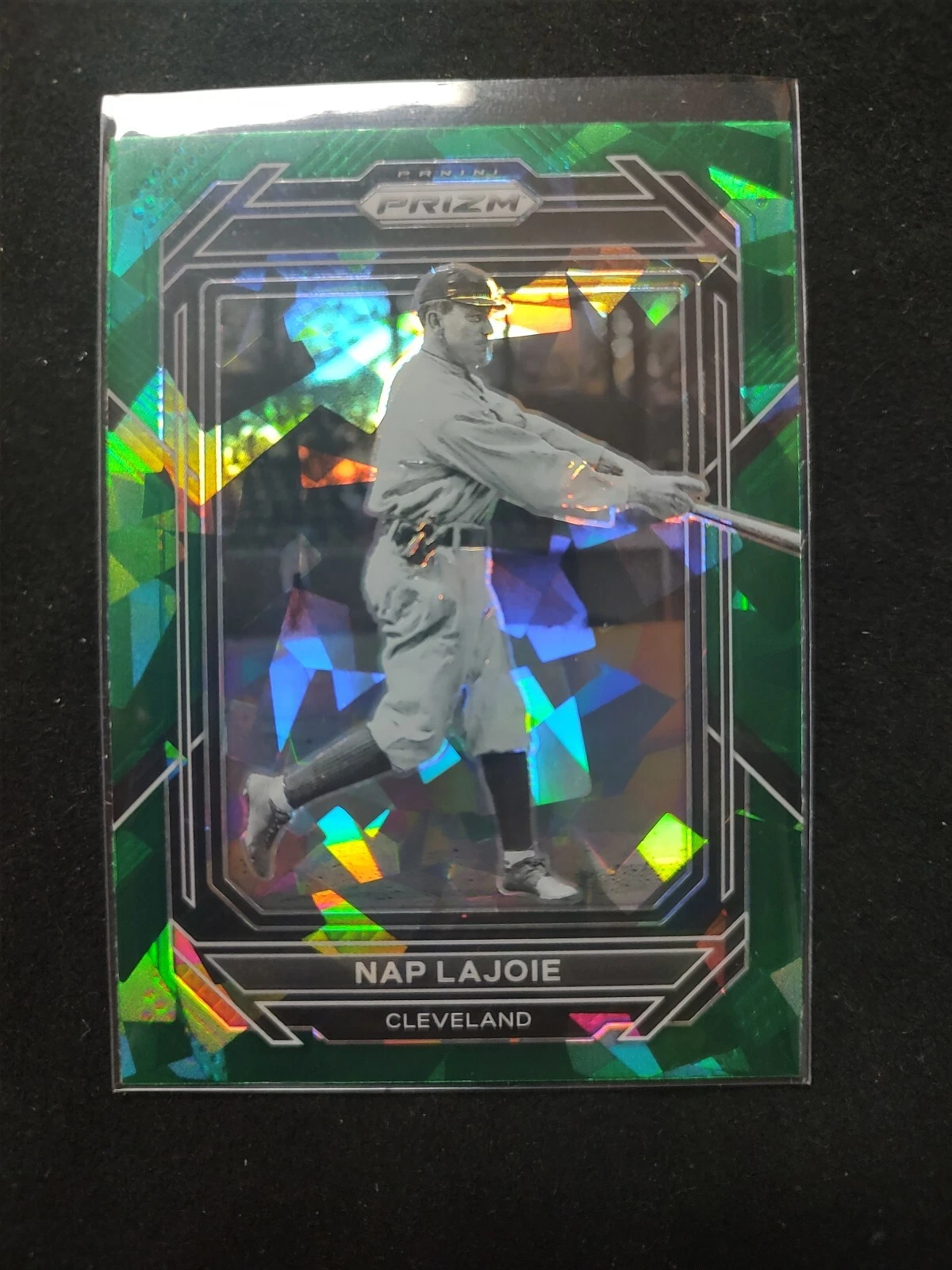 2023 Panini Prizm Green Cracked Ice Nap Lajoie.#45. Cleveland Indians