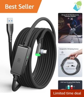 16ft USB 3.0 Link Cable for Oculus Quest 3/2/Pro - Industry-Leading 3-Year Care - Image 1 of 4