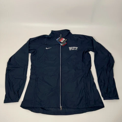 Pitt Panthers Womens Jacket Large Navy Nike Windbreaker NCAA Lightweight NWT Cover
