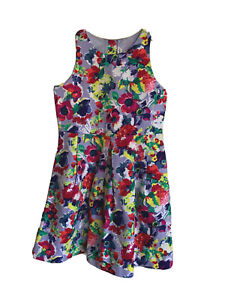 Janie and Jack Girls Size 7 Bright Floral Special Occasion Dress Periwinkle