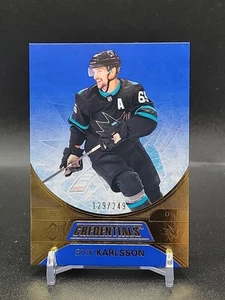 2021-22 Upper Deck Credentials #32 Erik Karlsson /249 Indigo San Jose Sharks - Picture 1 of 2