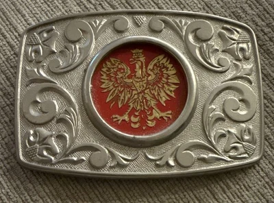 RARO Vintage Hebilla de Cinturón Águila Austriaca Polonia Halcón Polaco Heráldico Foto 1 de 4