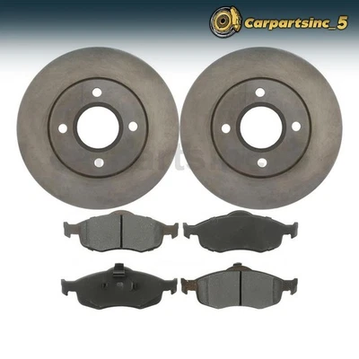 Brake Rotor Brake Pad Front 3PC for Mercury Mystique 2.0L 1995 - 2000 - Image 1 of 4