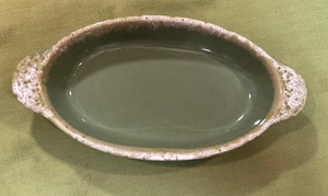 Vintage Hull Pottery Drip Glaze Au Gratin Oven Proof Casserole Avocado - Picture 1 of 14