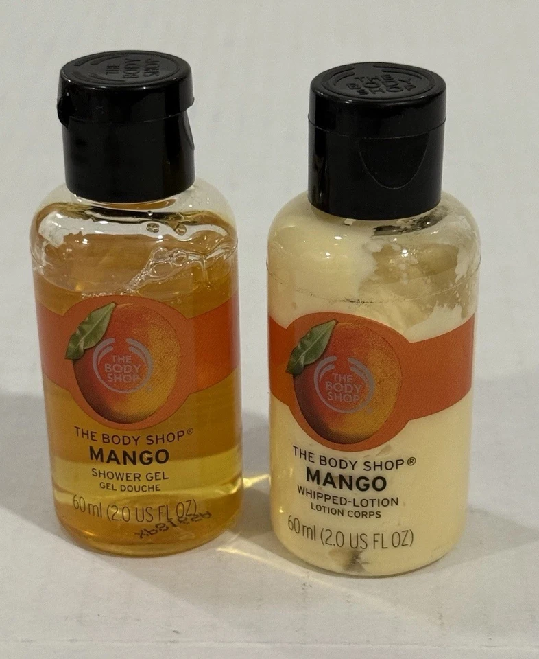 Gel de ducha y loción batida de mango The Body Shop 2 oz/60 ml cada tamaño de viaje pequeño Foto 1 de 4