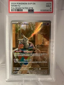 Pokémon SVP 2024 Paldean Fates ETB PROMO #075 MIMIKYU PSA 9 - Imagen 1 de 2