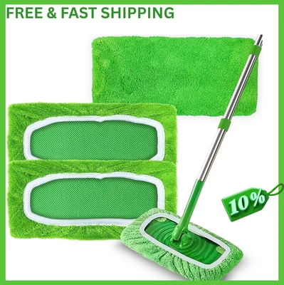 3 Pack Reusable Microfiber Mop Pads Compatible with Swiffer Sweeper, Washable... - Image 1 of 4