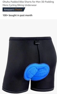 NUEVO CON ETIQUETAS Ohuhu Talla XL Pantalones Cortos de Bicicleta Acolchados para Hombres Acolchado 3D Hombres Ciclismo Ciclismo - Imagen 1 de 6