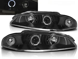 headlights for MITSUBISHI ECLIPSE 1997 1998 angel eyes black LHD - Foto 1 di 1