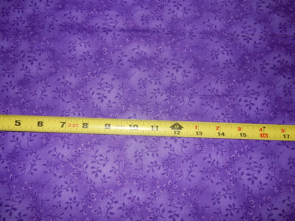 Basic Purple Tone on Tone leaves NICE Henry Glass Cotton fabric 7755 Col 56 - Image 1 of 1