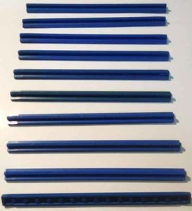 LEGO Train Parts: 3228 straight track pieces - pack of 10 - vintage blue - Picture 1 of 1