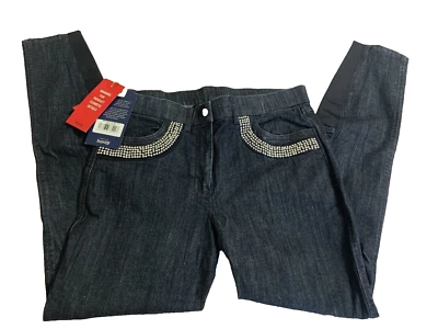 HORZE Equestrian Horse Riding Blue Jeans Breeches Silver Studs USA Women's 28 - Image 1 of 4